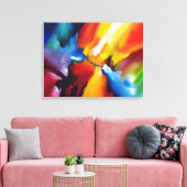Hedendaagse expressionistische Abstracte schilderk Canvas Afdruk (Insitu (Woonkamer))