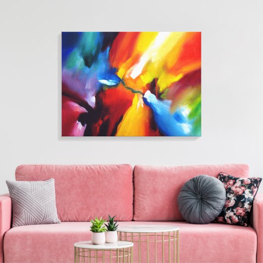 Hedendaagse expressionistische Abstracte schilderk Canvas Afdruk (Insitu (Woonkamer))