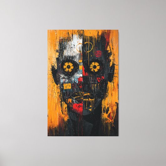 Hedendaagse expressionistische Urban Chaos Portrai Canvas Afdruk (Voorkant)