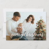 Hedendaagse familiefoto's Vrolijk kerstfeest Feestdagenkaart (Voorkant)