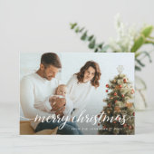 Hedendaagse familiefoto's Vrolijk kerstfeest Feestdagenkaart (Staand voorkant)