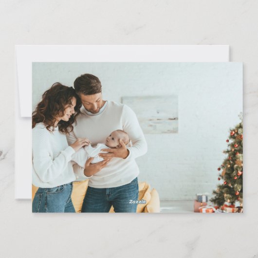 Hedendaagse familiefoto's Vrolijk kerstfeest Feestdagenkaart (Achterkant)