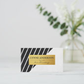 Hedendaagse faux lederen witte strepen visitekaartje (Staand voorkant)