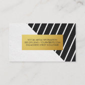 Hedendaagse faux lederen witte strepen visitekaartje (Achterkant)