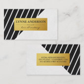 Hedendaagse faux lederen witte strepen visitekaartje (Voorkant / Achterkant)