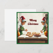 Hedendaagse feestelijke grillige kerstkabouters feestdagenkaart (Voorkant / Achterkant)