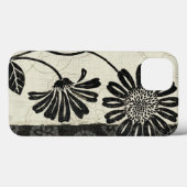 Hedendaagse flora in zwart-wit Case-Mate iPhone case (Achterkant (horizontaal))