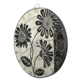 Hedendaagse flora in zwart-wit dartbord (Voorkant Rechts)