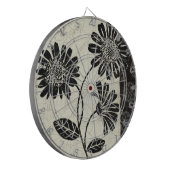 Hedendaagse flora in zwart-wit dartbord (Voorkant Links)