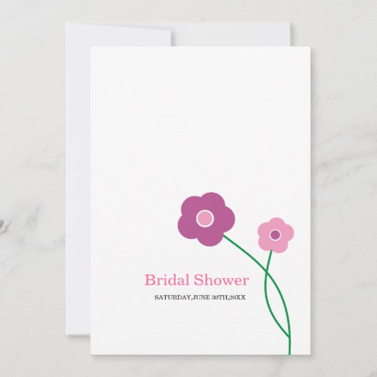 Hedendaagse Floral Bridal Shower Invitations Kaart (Voorkant)