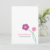 Hedendaagse Floral Bridal Shower Invitations Kaart (Staand voorkant)