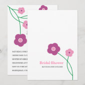 Hedendaagse Floral Bridal Shower Invitations Kaart (Voorkant / Achterkant)