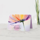 Hedendaagse Floral Custom Verjaardag elke gelegenh Kaart (Voorkant)