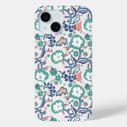 Hedendaagse Floral Doodle Print Case-Mate iPhone Case (Achterkant)