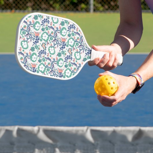 Hedendaagse Floral Doodle Print Pickleball Paddle (Insitu)