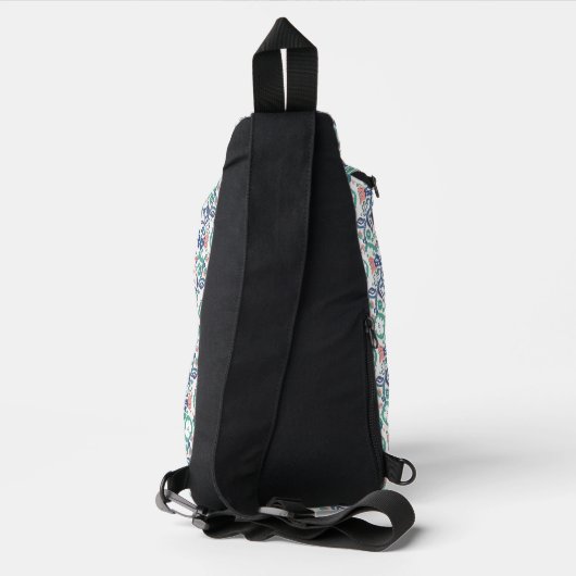 Hedendaagse Floral Doodle Print Sling Bag (Achterkant)