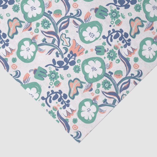 Hedendaagse Floral Doodle Print Tissuepapier (Detail)