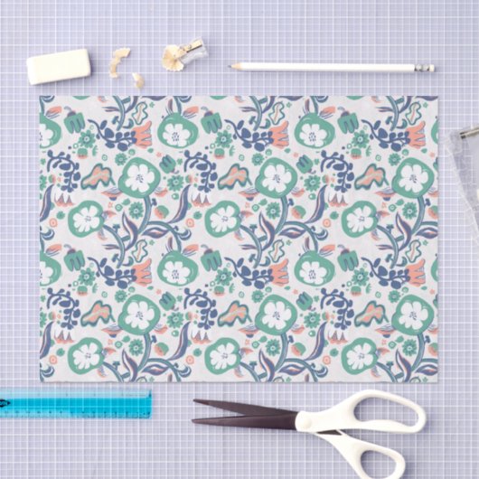 Hedendaagse Floral Doodle Print Tissuepapier (Craft)