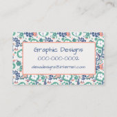 Hedendaagse Floral Doodle Print Visitekaartje (Achterkant)