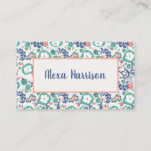 Hedendaagse Floral Doodle Print Visitekaartje (Voorkant)