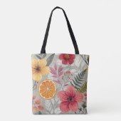 "Hedendaagse Floral Herbruikbare Tas" Tote Bag (Achterkant)