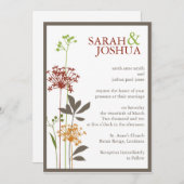 hedendaagse Floral Wedding Kaart (Voorkant / Achterkant)