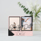 Hedendaagse foto aankondiging trouwerij datum (Staand voorkant)