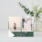 Hedendaagse foto aankondiging trouwerij datum (Staand voorkant)