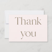 Hedendaagse foto Blush bruiloft dank u Bedankkaart (Voorkant)