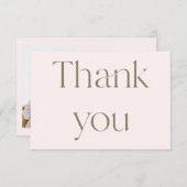 Hedendaagse foto Blush bruiloft dank u Bedankkaart (Voorkant / Achterkant)