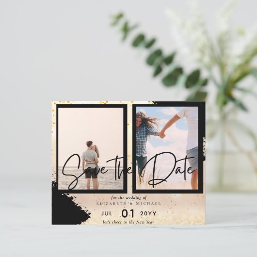 Hedendaagse foto Save Dates Verloving (Staand voorkant)