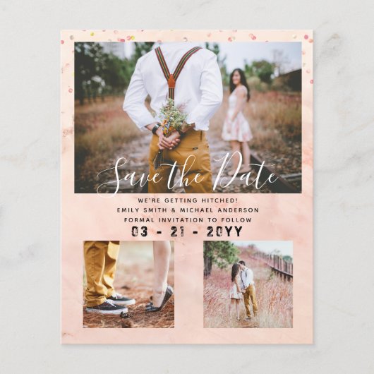 Hedendaagse foto Save Dates Verloving Flyer (Voorkant)