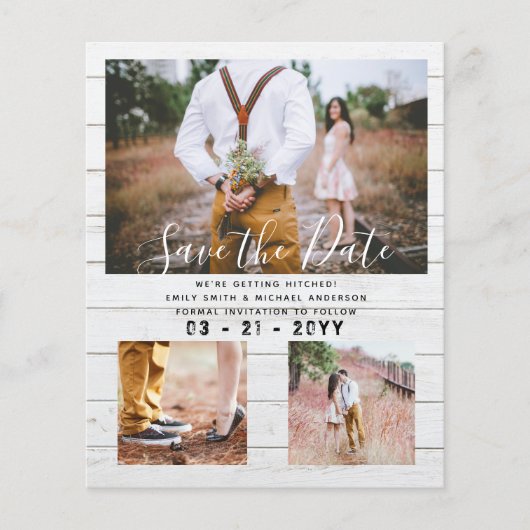 Hedendaagse foto Save Dates Verloving Flyer (Voorkant)