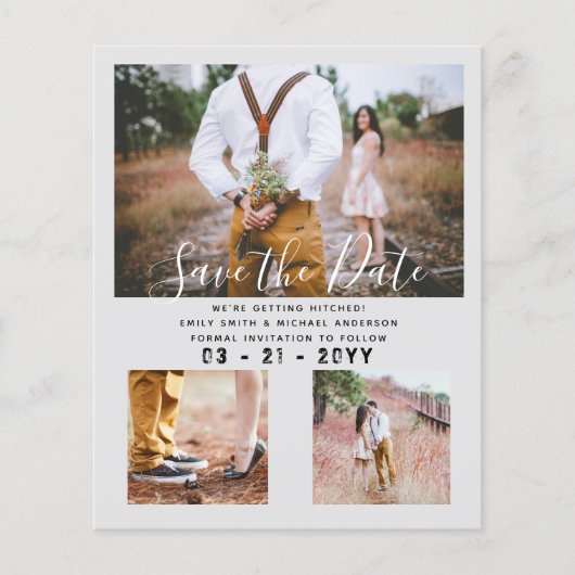 Hedendaagse foto Save Dates Verloving Flyer (Voorkant)