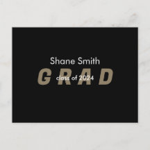 Hedendaagse foto Zwart Afstuderen Aankondiging