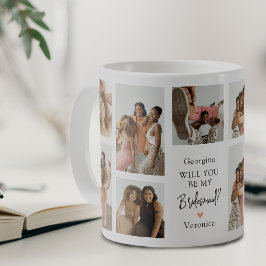 Hedendaagse fotogrid Wil je mijn bruidsmeisje zijn Koffiemok