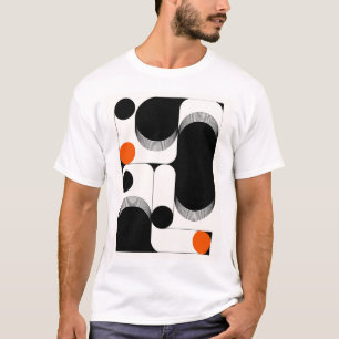 Hedendaagse fusie: Mannen Abstracte Cirkel & Lijn T-shirt