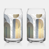 Hedendaagse gebogen gestreepte set blikvorm glas (Links)