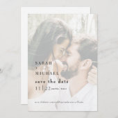 Hedendaagse gedempte foto bruiloft Bewaar de datum Save The Date (Voorkant / Achterkant)