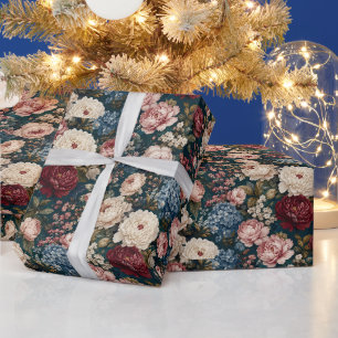 Hedendaagse Gelaagde Bloementapijt Cadeaupapier