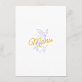 Hedendaagse Gele & Blauwe Citrus Bruiloftsmenu Kaa Menu (Voorkant)