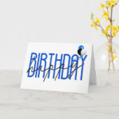 hedendaagse gelukkige verjaardagsballonnen op wit kaart (Gele Bloem)