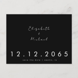 Hedendaagse Gemengde Lettertype Bruiloft B/W Save Briefkaart