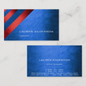 hedendaagse geometrische strips, kobalt blauw rood visitekaartje (Voorkant / Achterkant)