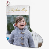 Hedendaagse gepersonaliseerde foto Kerstmis kous Grote Kerstsok (Voorkant)