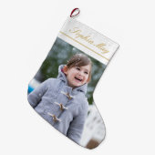 Hedendaagse gepersonaliseerde foto Kerstmis kous Grote Kerstsok (Voorkant (Hangend))