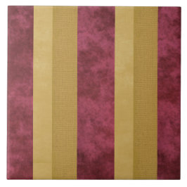 Hedendaagse gestreepte cranberry, goud, botercrème tegeltje