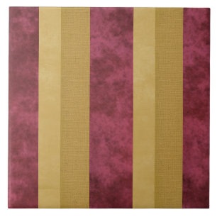 Hedendaagse gestreepte cranberry, goud, botercrème tegeltje
