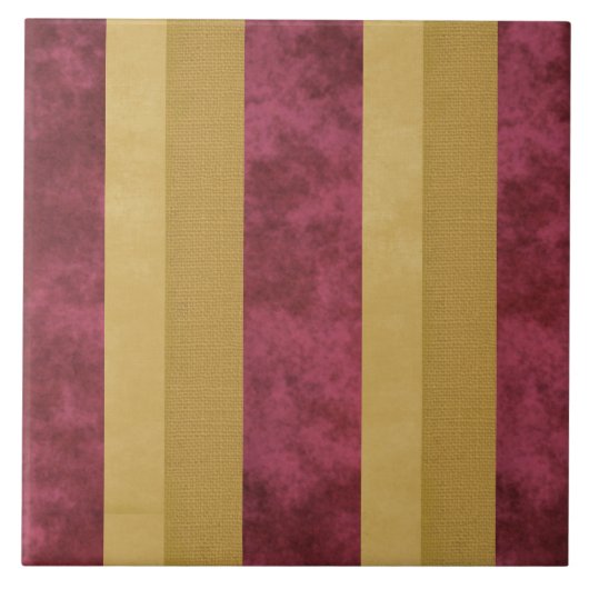 Hedendaagse gestreepte cranberry, goud, botercrème tegeltje (Voorkant)