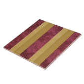 Hedendaagse gestreepte cranberry, goud, botercrème tegeltje (Zijkant)